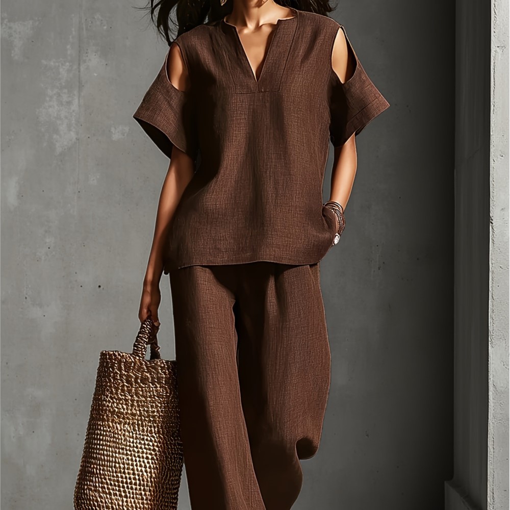 Linen Pant Wide - Completo Estivo da Donna in Lino