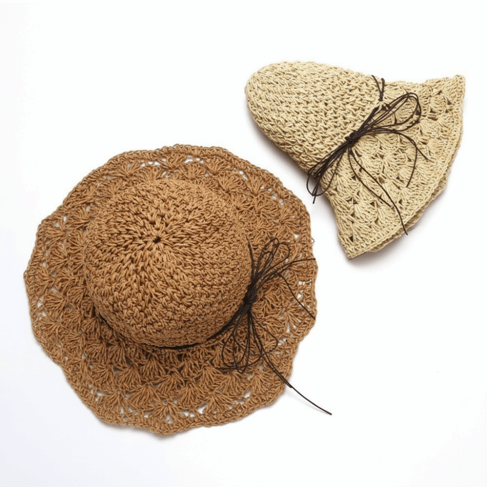 Hat Floppy Wide - Cappello di Paglia Intrecciato a Mano,