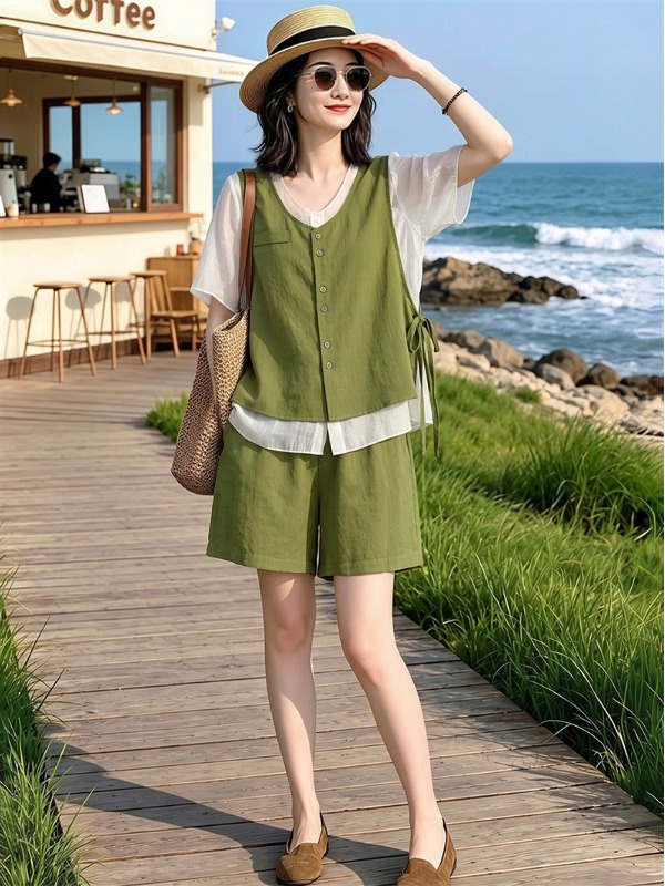 Linen Pant Wide - Completo Estivo Leggero e Snellente da