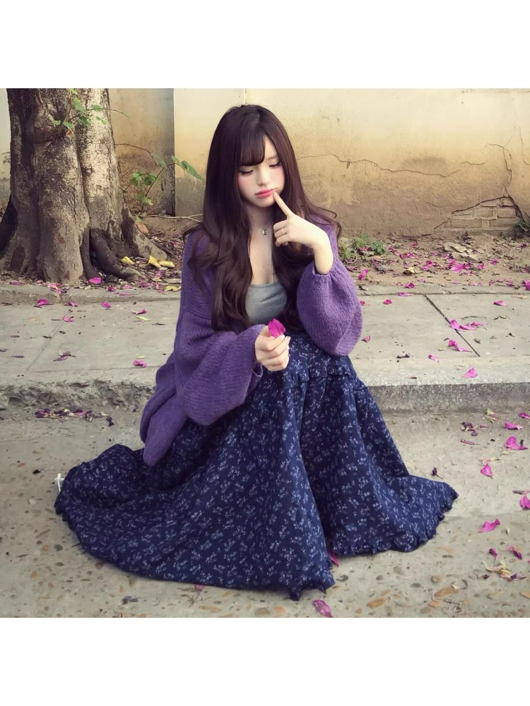 Midi Skirt Floral - Gonna midi a vita alta con