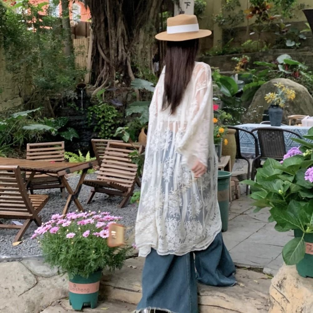 Kimono da Spiaggia Leggero con - Kimono Sheer Floral recensione e prezzo