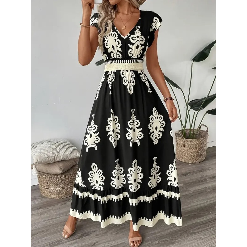 Abito a trapezio con scollo a  - Romper Floral Print recensione e prezzo